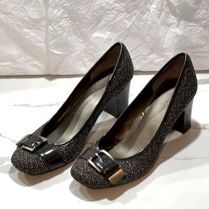 Bandolino | Women’s Brown Houndstooth Buckle Jamel Heels Pumps Size 9.5